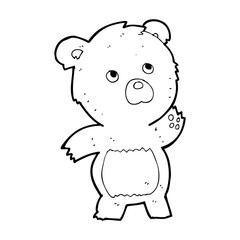 cartoon curious teddy bear