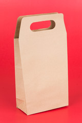 paper bag on red background