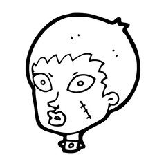 cartoon female zombie head