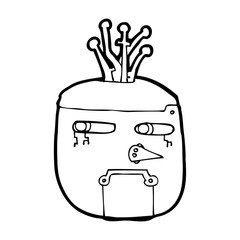 cartoon robot head