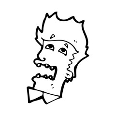 cartoon frightened man