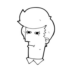 cartoon man narrowing eyes