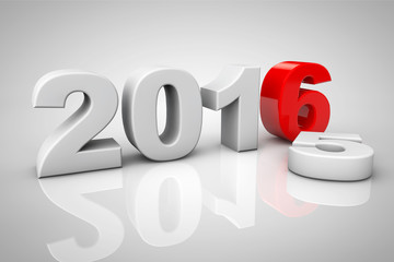 New Year 2016 3d Sign
