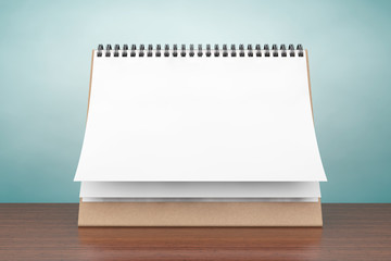 Old Style Photo. Blank paper desk spiral calendar