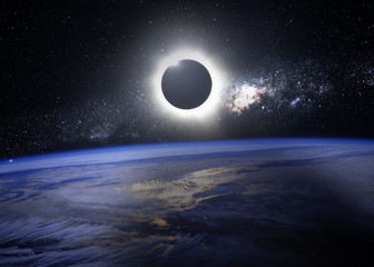 Obraz premium Eclipse of the sun. Elements of this image furnished by NASA