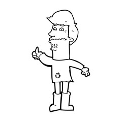 Fototapeta premium cartoon nervous man