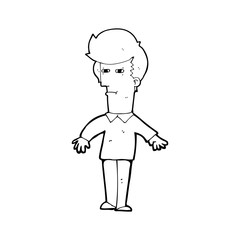 cartoon suspicious man