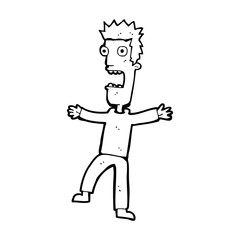 cartoon terrified man