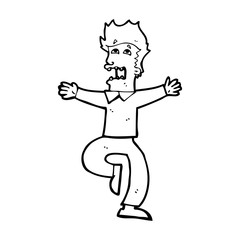 cartoon terrified man