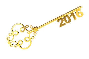 Vintage Key with 2016 year Sign