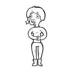 cartoon woman with snake tongue
