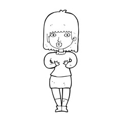 cartoon shocked woman