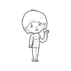 cartoon worried woman