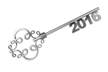 Vintage Key with 2016 year Sign