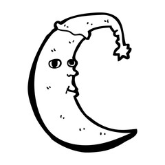 sleepy moon cartoon