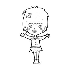 cartoon happy vampire girl