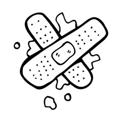 cartoon bloody medical plaster