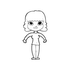 cartoon woman shrugging shoulders
