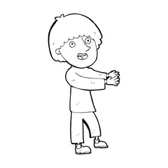 cartoon happy man showing