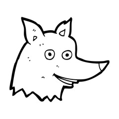 cartoon wolf head
