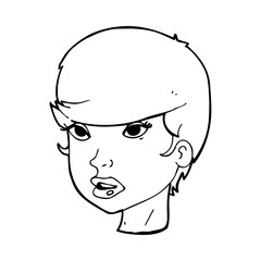 cartoon pretty female face
