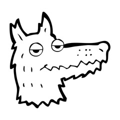 cartoon wolf head