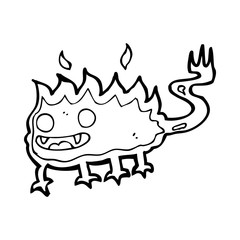 cartoon little fire demon