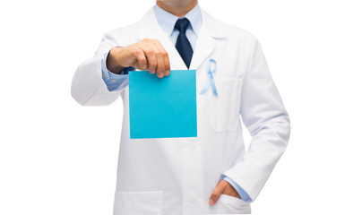 doctor with prostate cancer awareness ribbon