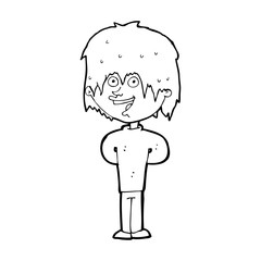 cartoon happy scruffy boy