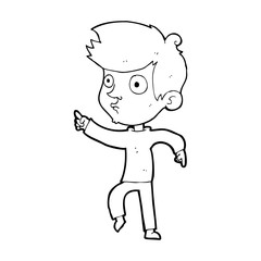 cartoon pointing boy