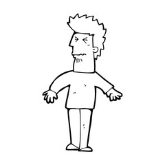 cartoon stressed man