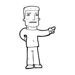 cartoon man pointing