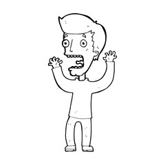 cartoon frightened man
