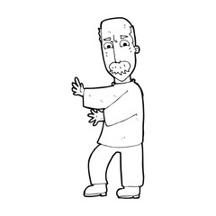 cartoon angry old man