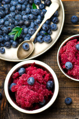 sorbet from bilberry