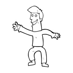 cartoon happy man dancing