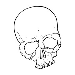 cartoon spooky old skull