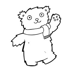 cartoon teddy bear wearing scarf