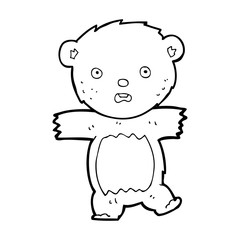 cartoon shocked teddy bear