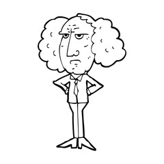 cartoon big hair lecturer man