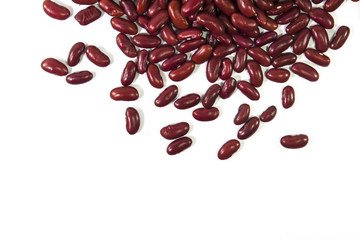 Red beans isolated on white background