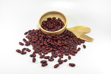 Red beans isolated on white background