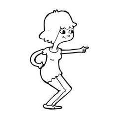 Fototapeta premium cartoon girl pointing