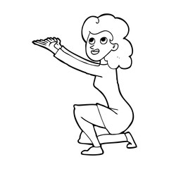 cartoon woman presentation gesture