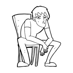 cartoon dejected man