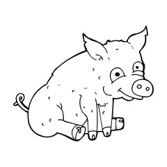cartoon happy pig