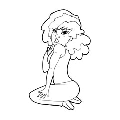 cartoon woman posing