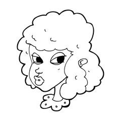 cartoon suspicious woman