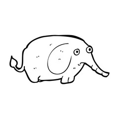 cartoon sad little elephant