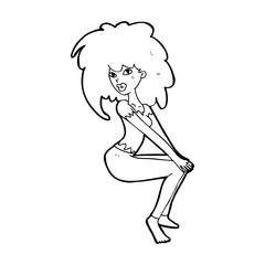 cartoon woman with big hair
